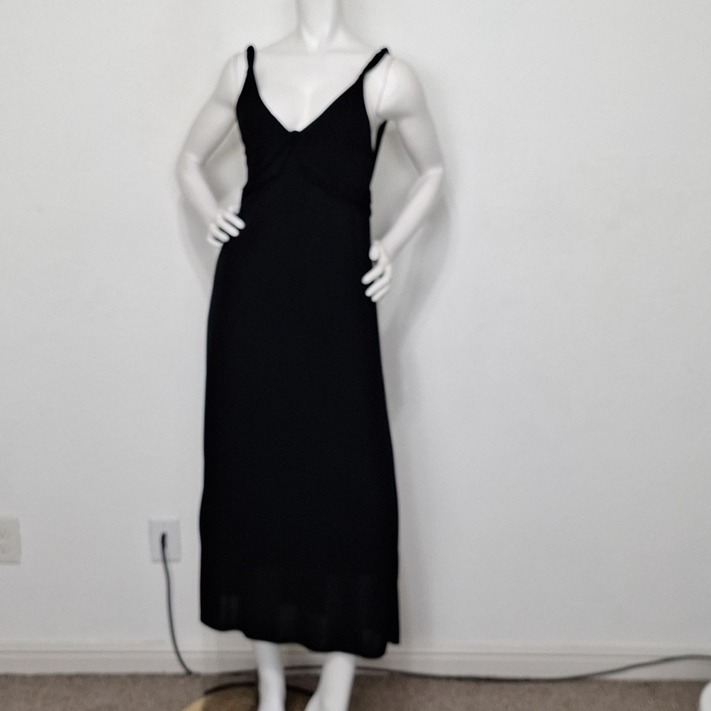 Ann Taylor Loft Black Classic Minimalist Capsule Midi Sheath Dress Size 6
